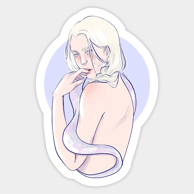 Lavender Boy Blonde White Snake Sticker by Fantalf's Shop